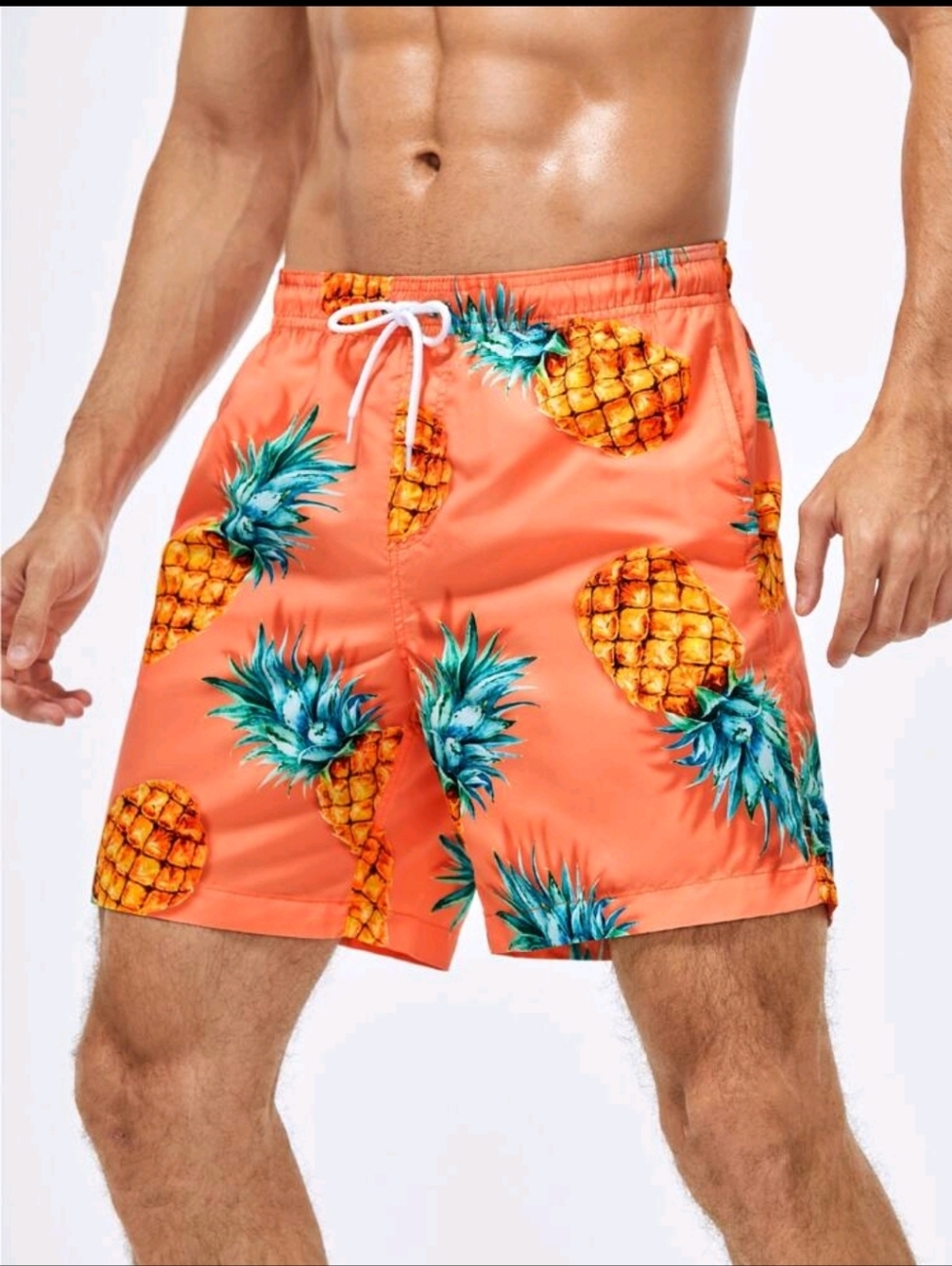 NEW MEN TROPLICAL PRINT SWIM TRUNKS  SIZE: MEDIUM